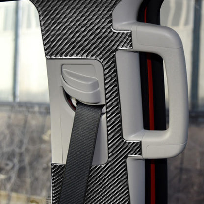2PCS Prepreg Dry Carbon 3*3 3K Carbon Fiber Interior Seat Belt Panel Overlay Trim for Toyota Tundra XK50 Facelift (2014-2021)