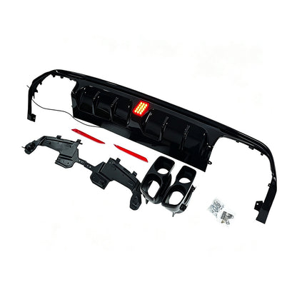 Brabus-Style LED Illuminated Rear Diffuser Lip for Mercedes-Benz S-Class W222 (2014 - 2016)