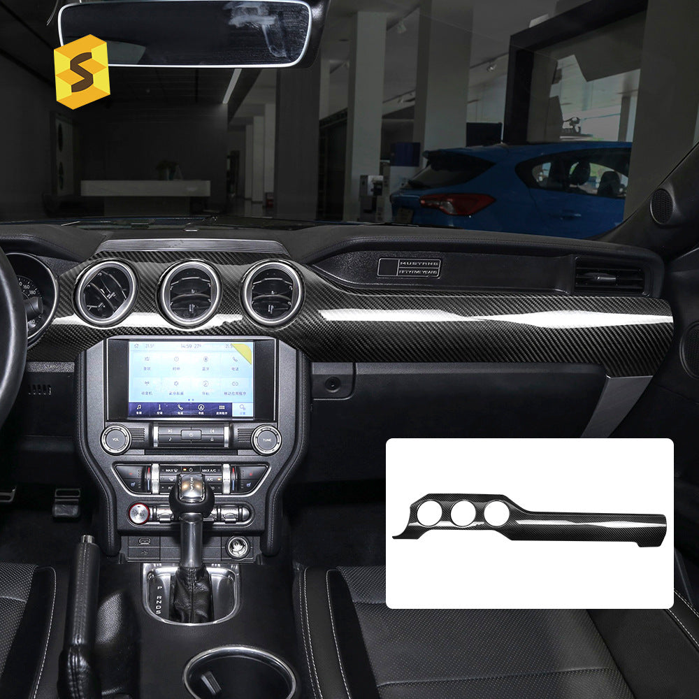 Real Carbon Fiber Center Console & Dashboard Trim for Ford Mustang (2015 - 2023)