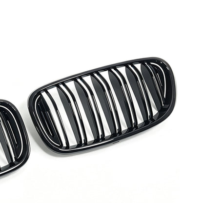 Double-Slat Front Grille for BMW 7 Series G11 G12 (2015 - 2018), Glossy Black