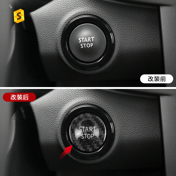 Carbon Fiber Push-Start Button Trim for Renault Koleos / Clio / Espace