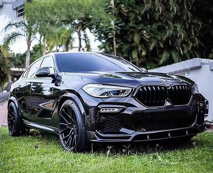Blacked-Out 4-Section Front Lip Spoiler for BMW X6 G06 (2020 - 2023)