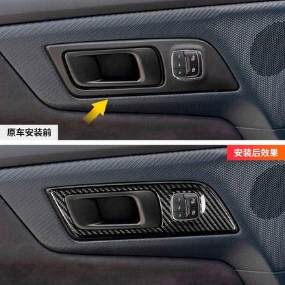 Real Carbon Fiber Interior Door Handle Frame Trim for Ford / Ford Mustang (2015 - 2023)