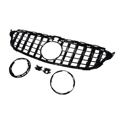 GT-Style Low Spec Front Grille for Mercedes-Benz C-Class W205 / GM (Universal) (2015 - 2021), Glossy Black