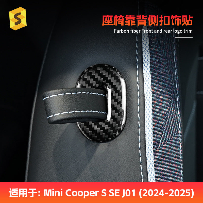 Real Carbon Fiber Seat Back Hook Trim for MINI