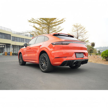 适用于保时捷卡宴Cayenne9Y0改装Turbo GT干碳纤维中出后唇排气管
