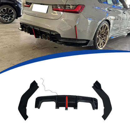 适用于2021-2026款宝马M3 G80 G82带灯款后唇3段式替换安装