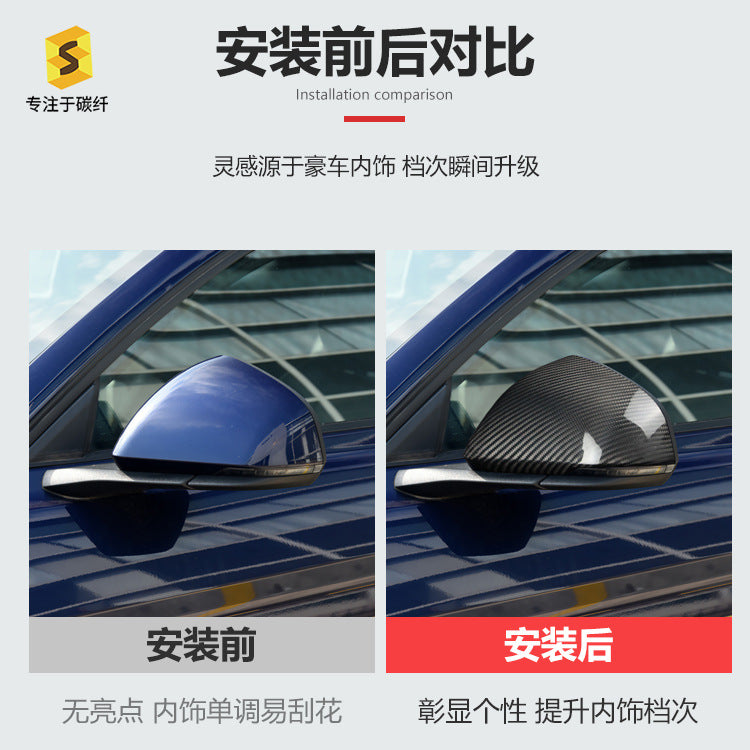 Carbon Fiber Side Mirror Cover (CN-Spec, with Light) for Ford Mustang