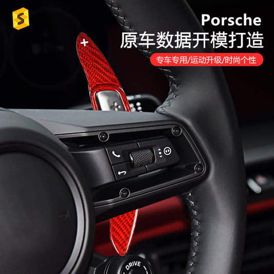 Carbon Fiber Steering Wheel Shift Paddle Cover for Porsche Taycan / Macan / 911