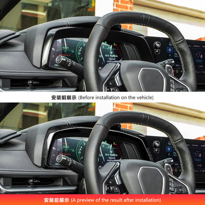 Real Carbon Fiber Instrument Cluster Cover Trim for Corvette C8 Z06 / Stingray / E-Ray (2020 - 2026)