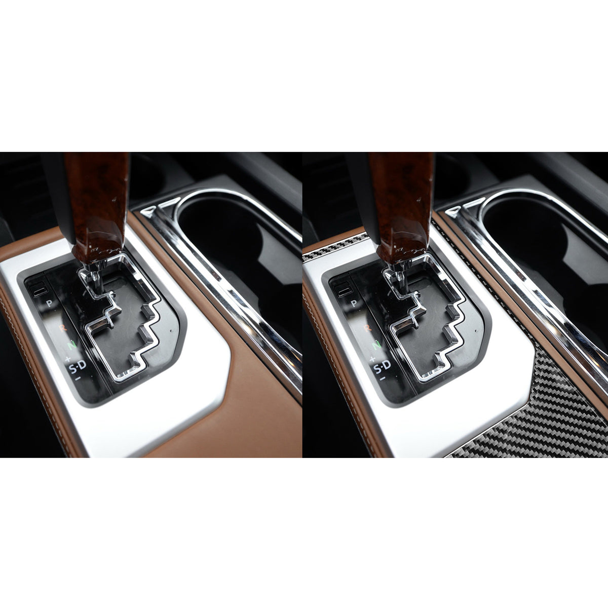 Prepreg Dry Carbon 3*3 3K Carbon Fiber Interior Gear Shift Outer Frame Overlay Trim for Toyota Tundra XK50 Facelift 2014-2021