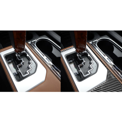 Prepreg Dry Carbon 3*3 3K Carbon Fiber Interior Gear Shift Outer Frame Overlay Trim for Toyota Tundra XK50 Facelift 2014-2021
