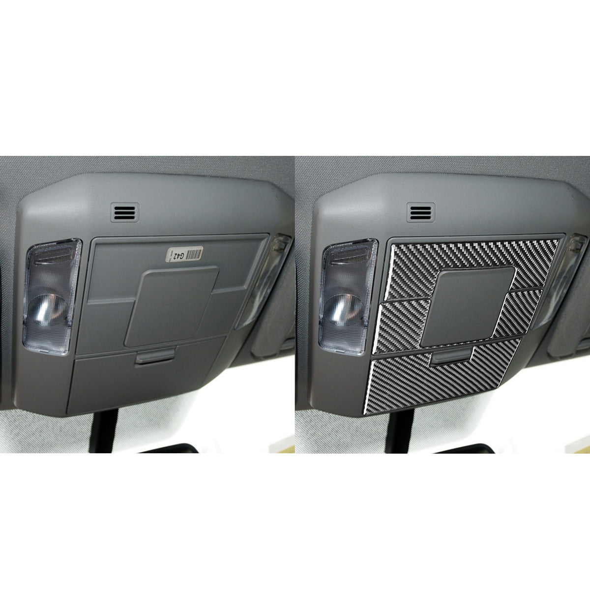 Prepreg Dry Carbon 3*3 3K Carbon Fiber Interior Front Reading Lamp Panel Overlay Trim for Toyota Tundra XK50 Facelift 2014-2021