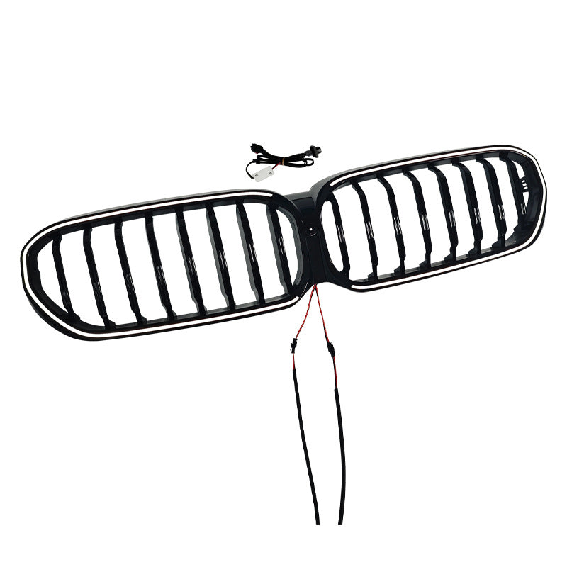 LED Illuminated Single-Slat Front Grille for BMW 5 Series G30 (2021 - 2023), Glossy Black
