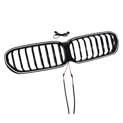 LED Illuminated Single-Slat Front Grille for BMW 5 Series G30 (2021 - 2023), Glossy Black
