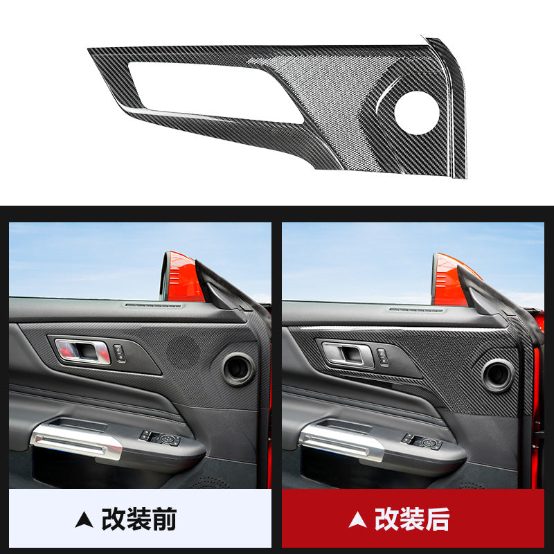 Real Carbon Fiber Door Panel Speaker Trim for Ford Mustang