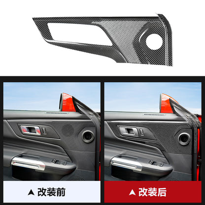 Real Carbon Fiber Door Panel Speaker Trim for Ford Mustang