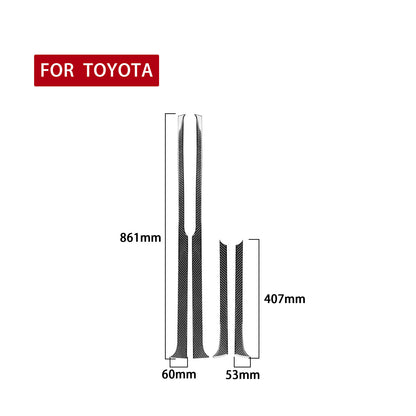 4PC Prepreg Dry Carbon 3*3 3K Real Carbon Fiber Interior Door Panel Cover Trim for Toyota Tundra XK50 Facelift (2014-2021)