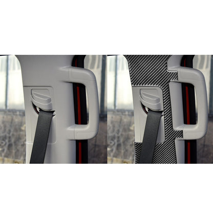 2PCS Prepreg Dry Carbon 3*3 3K Carbon Fiber Interior Seat Belt Panel Overlay Trim for Toyota Tundra XK50 Facelift (2014-2021)