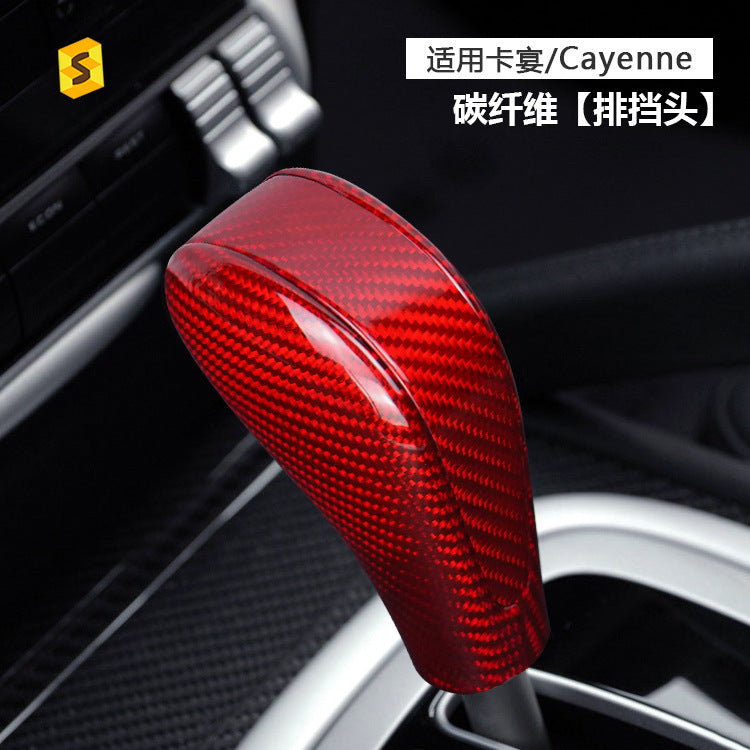 Real Carbon Fiber Gear Shift Knob Cover for Porsche Cayenne (2004 - 2009)