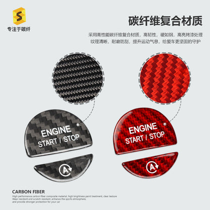 Carbon Fiber Push-Start Button Cover Trim for Mercedes-Benz (2022+)