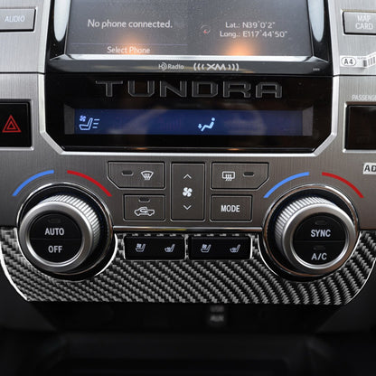2PCS Prepreg Dry Carbon 3*3 3K Carbon Fiber Interior A/C Switch Panel Trim Overlay for Toyota Tundra XK50 Facelift (2014-2021)