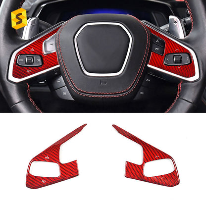 Carbon Fiber Steering Wheel Trim for Chevrolet Corvette C8