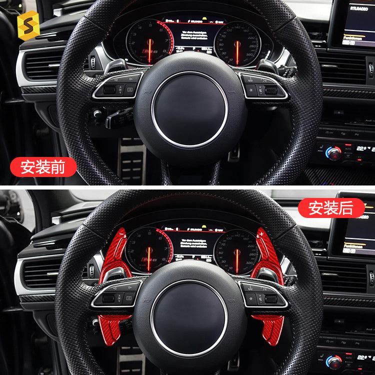 Carbon Fiber Steering Wheel Shift Paddle Cover for Audi A5 / S3 / SQ5 / RS6