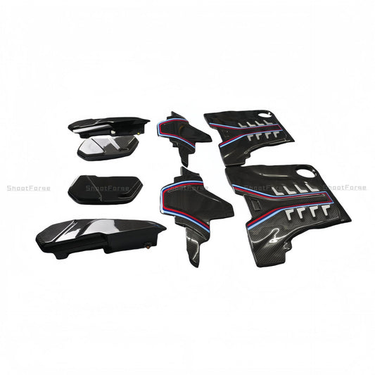 MP Style Dry Carbon Fiber Engine Bay Cover Set for BMW M5 F90 – Engine / Battery / Intake Covers (2018 - 2023)