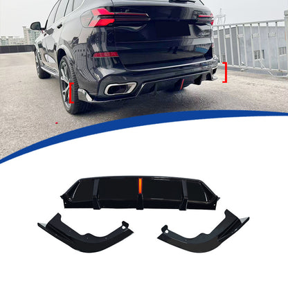 Blacked-Out Illuminated Rear Diffuser Lip for BMW X5 G05 (2020 - 2026), Glossy Black