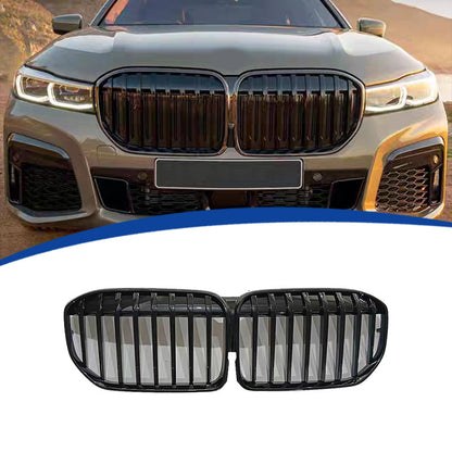 MP-Style Single-Slat Front Grille for BMW 7 Series G12 (2019 - 2022), Glossy Black