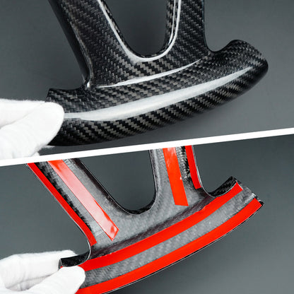 Real Carbon Fiber Steering Wheel Lower Trim for Dodge Durango