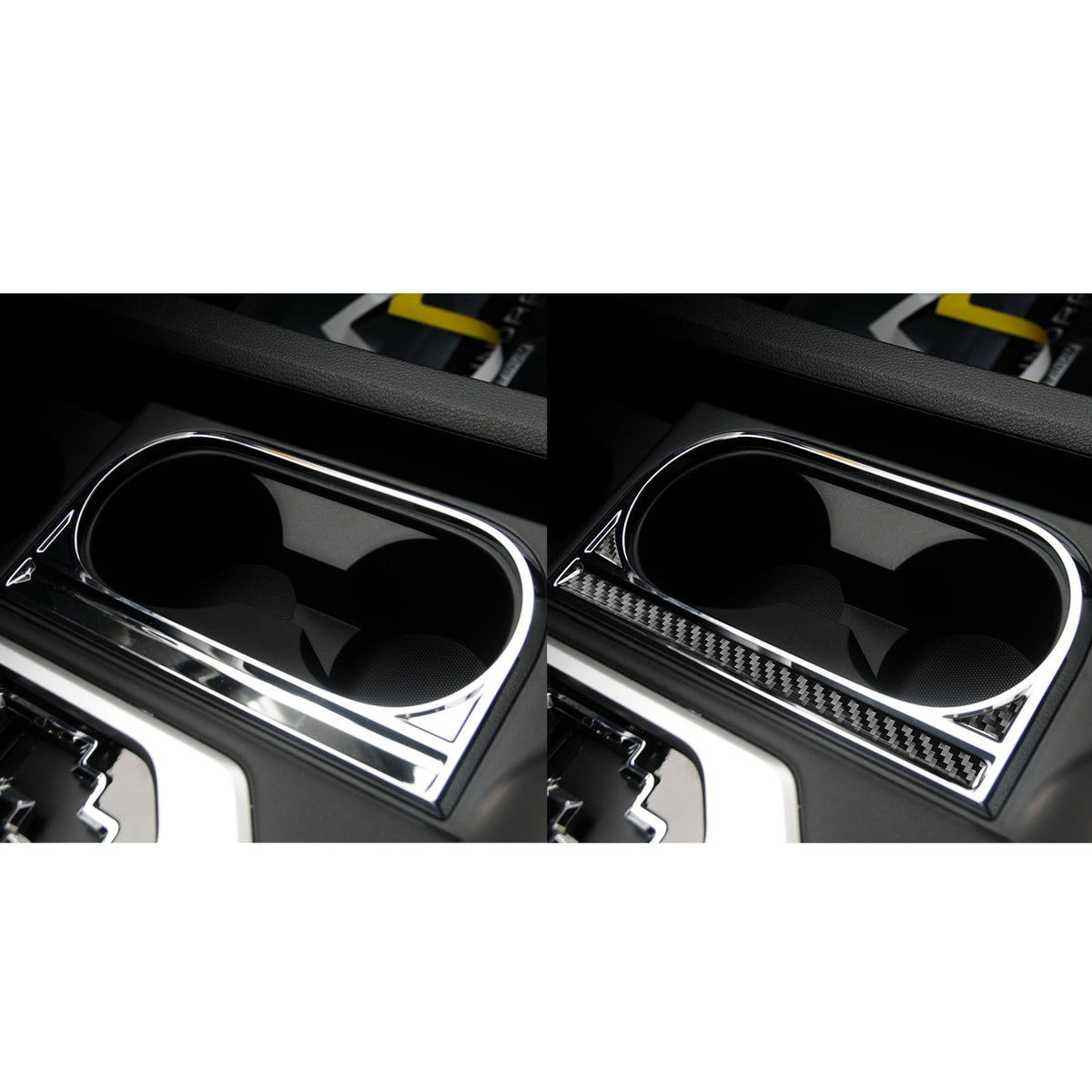 Prepreg Dry Carbon 3*3 3K Real Carbon Fiber Interior Center Console Cup Holder Overlay for Toyota Tundra XK50 (2014-2021)