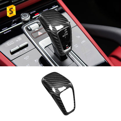 Real Carbon Fiber Gear Shift Knob Cover for Porsche Cayenne (New Models)