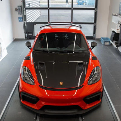 适用保时捷718升级GT4干碳纤维引擎盖 718干碳机盖 轻量化头盖