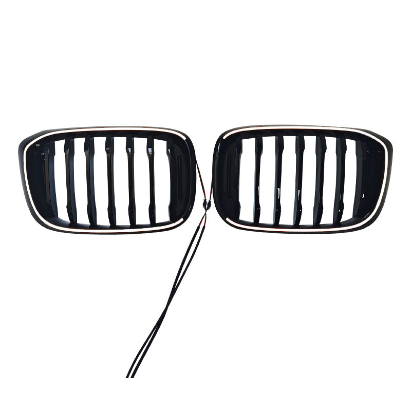 LED Illuminated Single-Slat Front Grille for BMW X3 G01 (2018 - 2021), Glossy Black