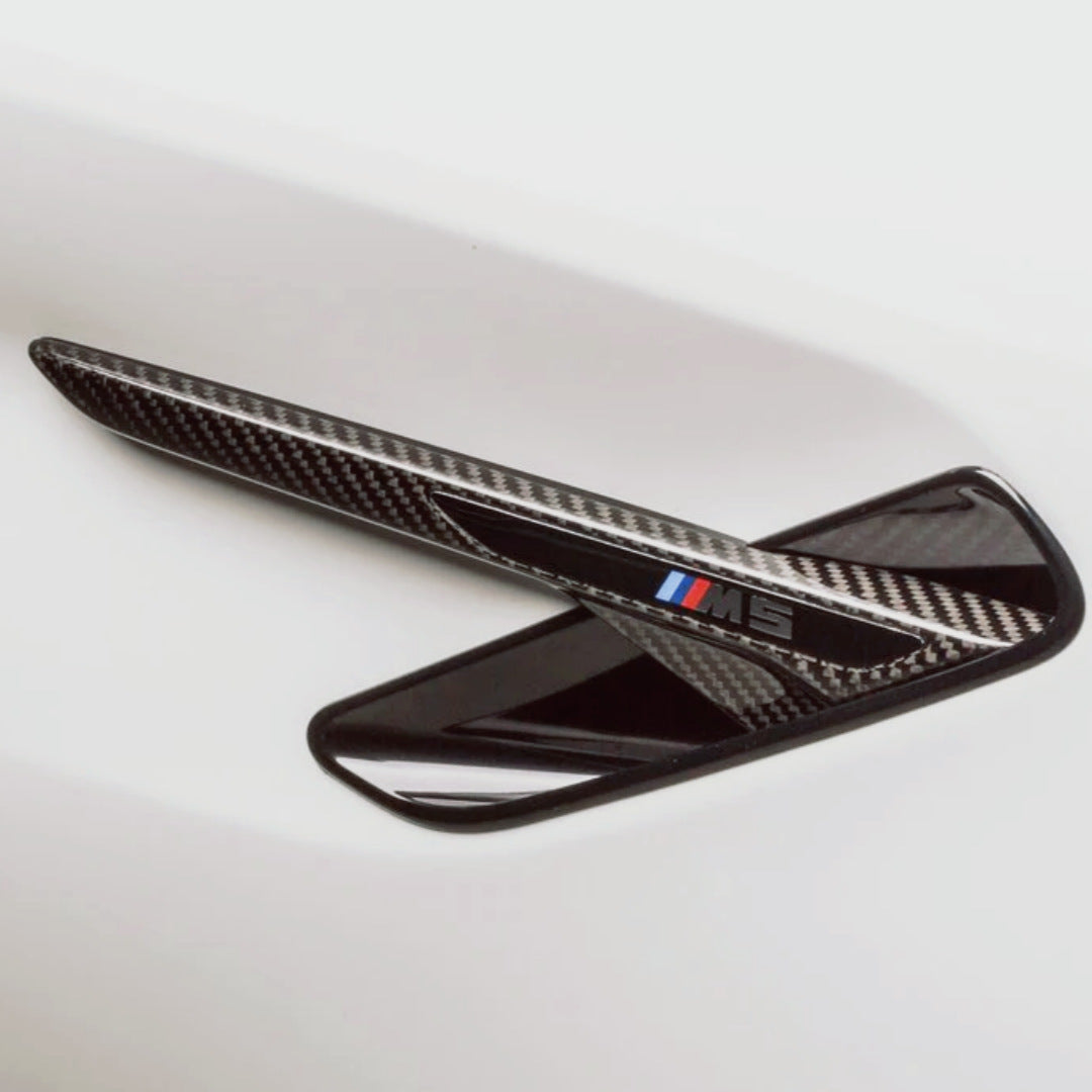 3×3 3K Twill Dry Carbon Fiber Fender Vent Side Gill Trim for BMW F90 M5 2017-2023 | Direct Replacement