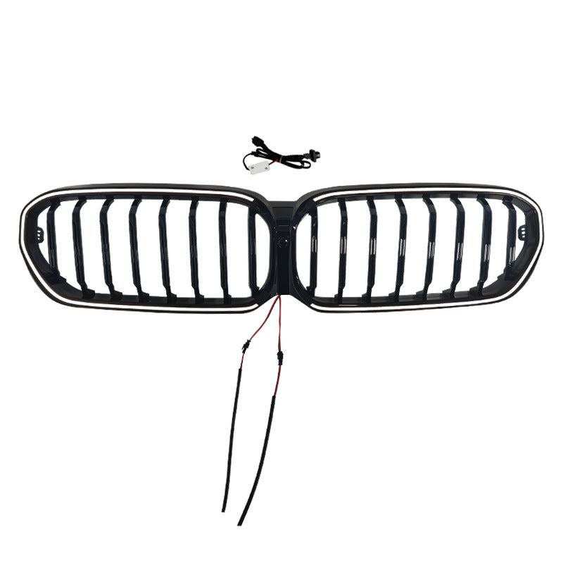 LED Illuminated Single-Slat Front Grille for BMW 5 Series G30 (2021 - 2023), Glossy Black