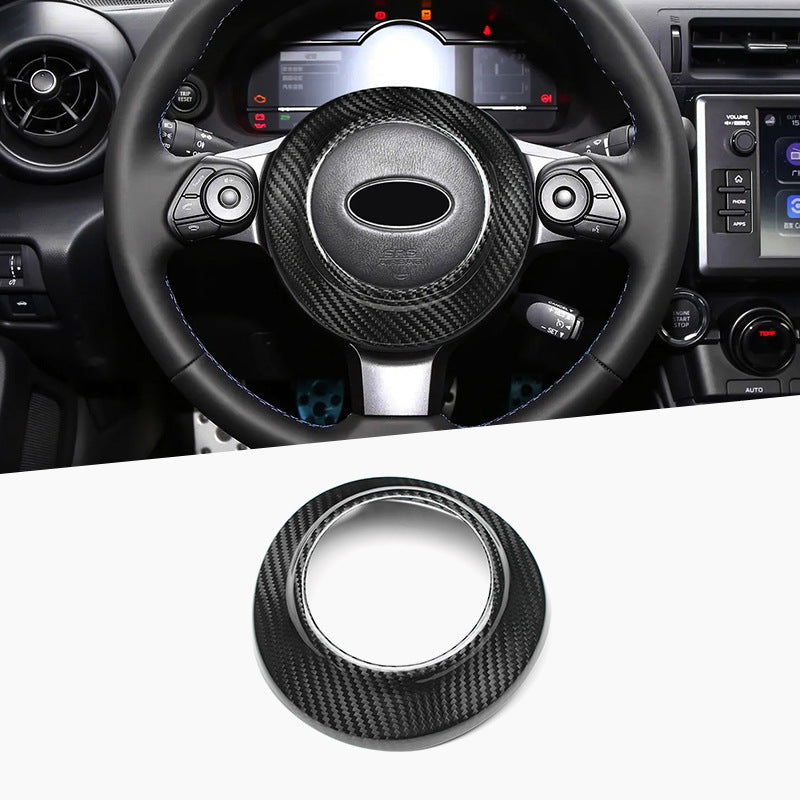 Real Carbon Fiber Steering Wheel Airbag Cover Trim for Subaru BRZ (2022+)