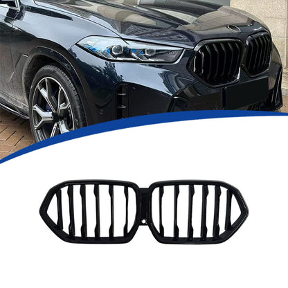 Single-Slat Front Grille for BMW X6 G06 (2023 - 2026), Glossy Black