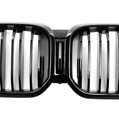 Double-Slat Front Grille for BMW X3 G01 (2022 - 2024), Glossy Black