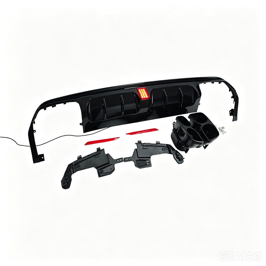 Brabus-Style LED Illuminated Rear Diffuser Lip for Mercedes-Benz S-Class W222 (2014 - 2016)