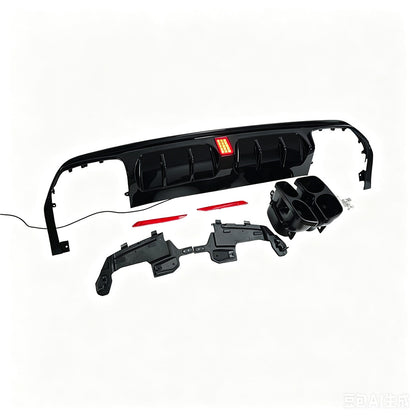 Brabus-Style LED Illuminated Rear Diffuser Lip for Mercedes-Benz S-Class W222 (2014 - 2016)