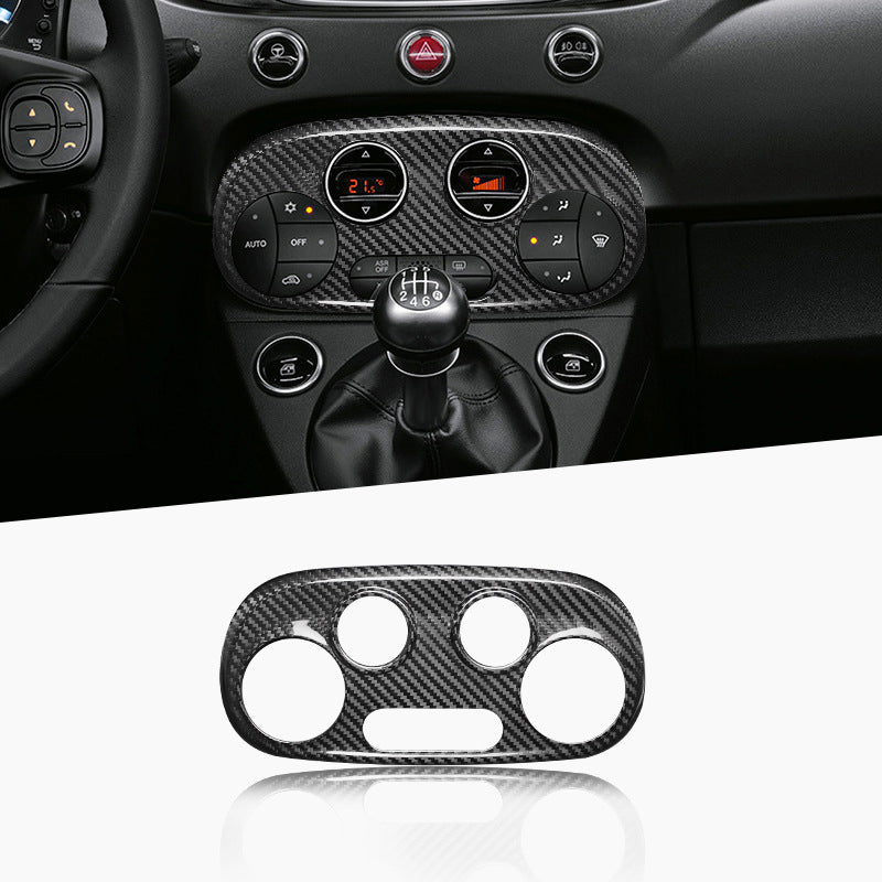 Real Carbon Fiber AC Knob Panel Trim for Fiat 500 Abarth