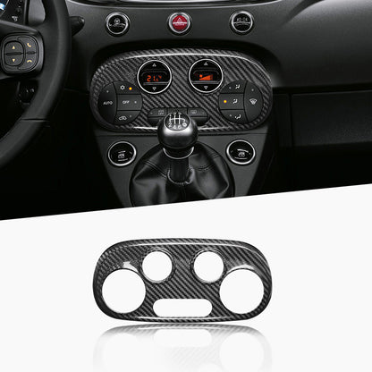 Real Carbon Fiber AC Knob Panel Trim for Fiat 500 Abarth