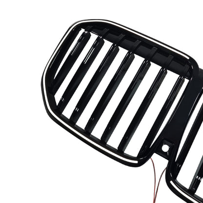 LED Illuminated Front Grille for BMW X7 G07 (2023 - 2026), Glossy Black