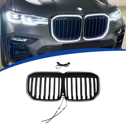 LED Illuminated Single-Slat Front Grille for BMW X7 G07 (2020 - 2022), Glossy Black