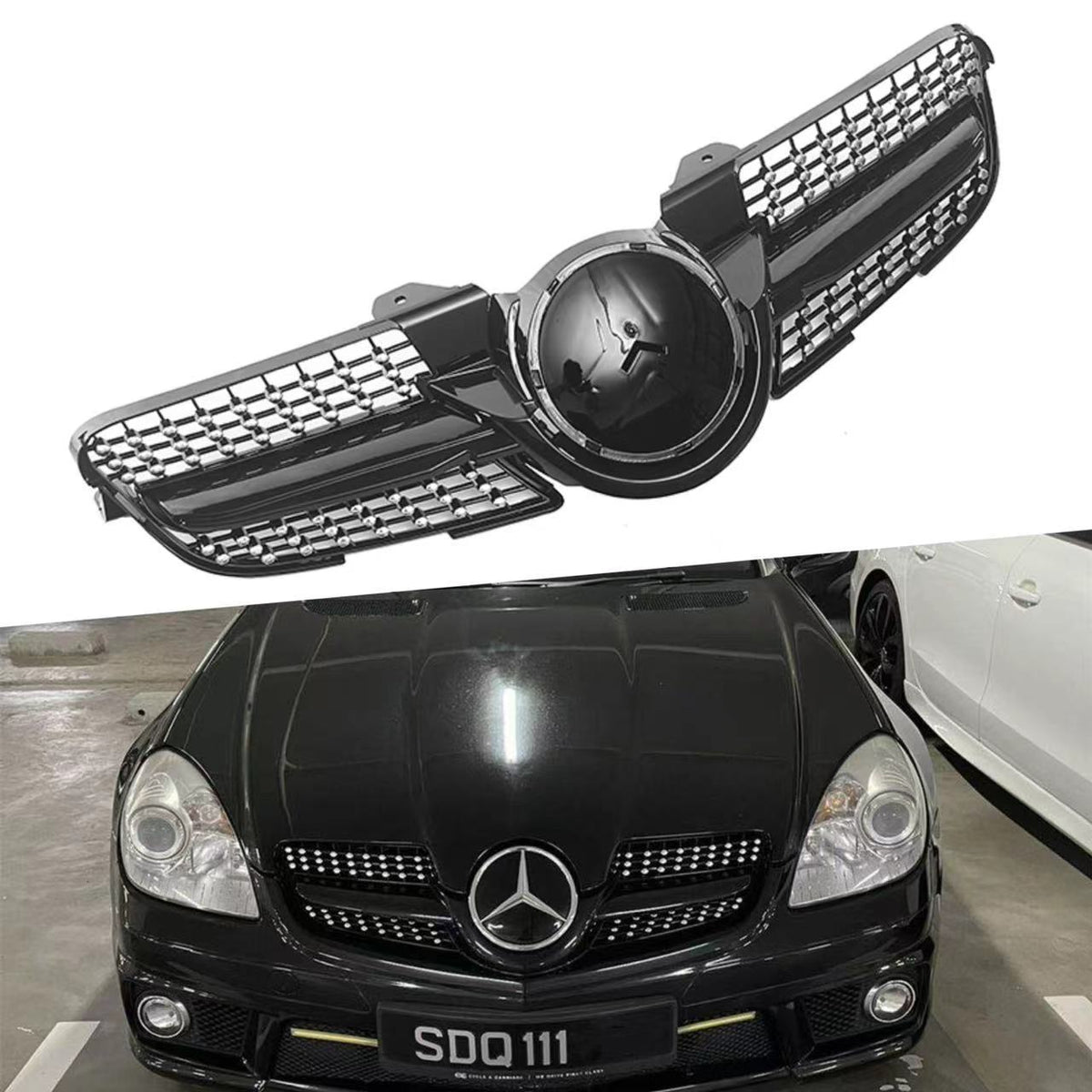 Diamond-Star Front Grille for Mercedes-Benz SLK-Class R171 (2008 - 2010)