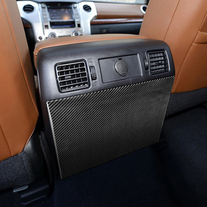 Prepreg Dry Carbon 3*3 3K Real Carbon Fiber Rear Seat Air Vent Anti-Kick Panel Trim for Toyota Tundra XK50 Facelift (2014-2021)