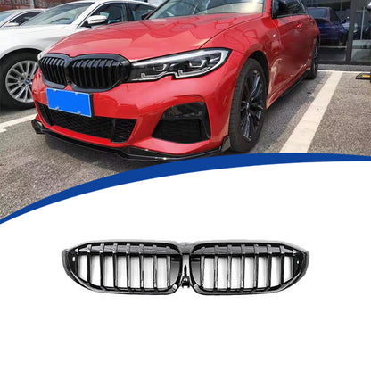 Single-Slat Front Grille for BMW 3 Series G20 (2020 - 2022), Glossy Black
